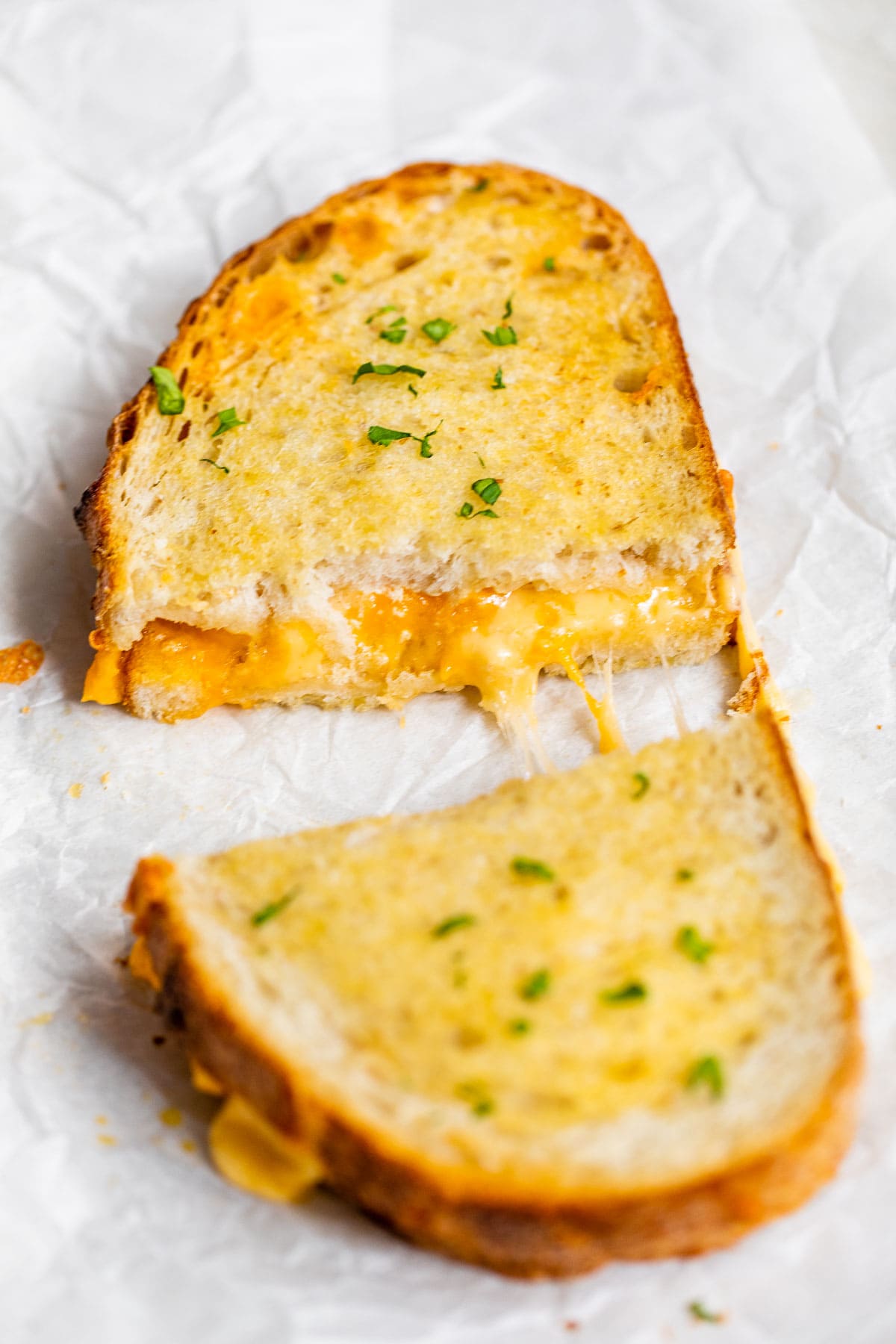 Cheesy air fryer grilled cheese