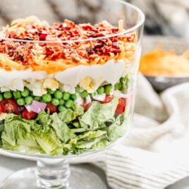 The best 7 layer salad in a trifle bowl