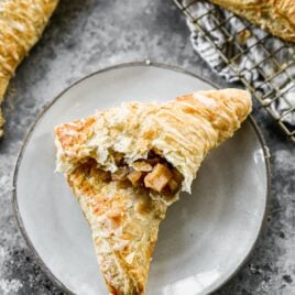 apple turnover opened on a plate