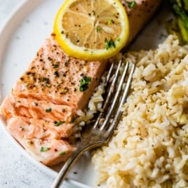 the best instant pot salmon seasoned and served on a plate