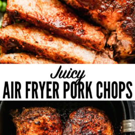 Air fryer pork chops collage