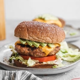 the best turkey burger recipe on a bun with topppings