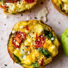 Healthy Breakfast Egg Muffins. Easy, low carb, and freezer friendly, these healthy egg muffin cups are the perfect makeahead breakfast. Like mini quiches without the crusts! Add spinach, ham, or any favorite veggie. Delicious with or without cheese, so these can be Paleo, Whole 30, and dairy free too!