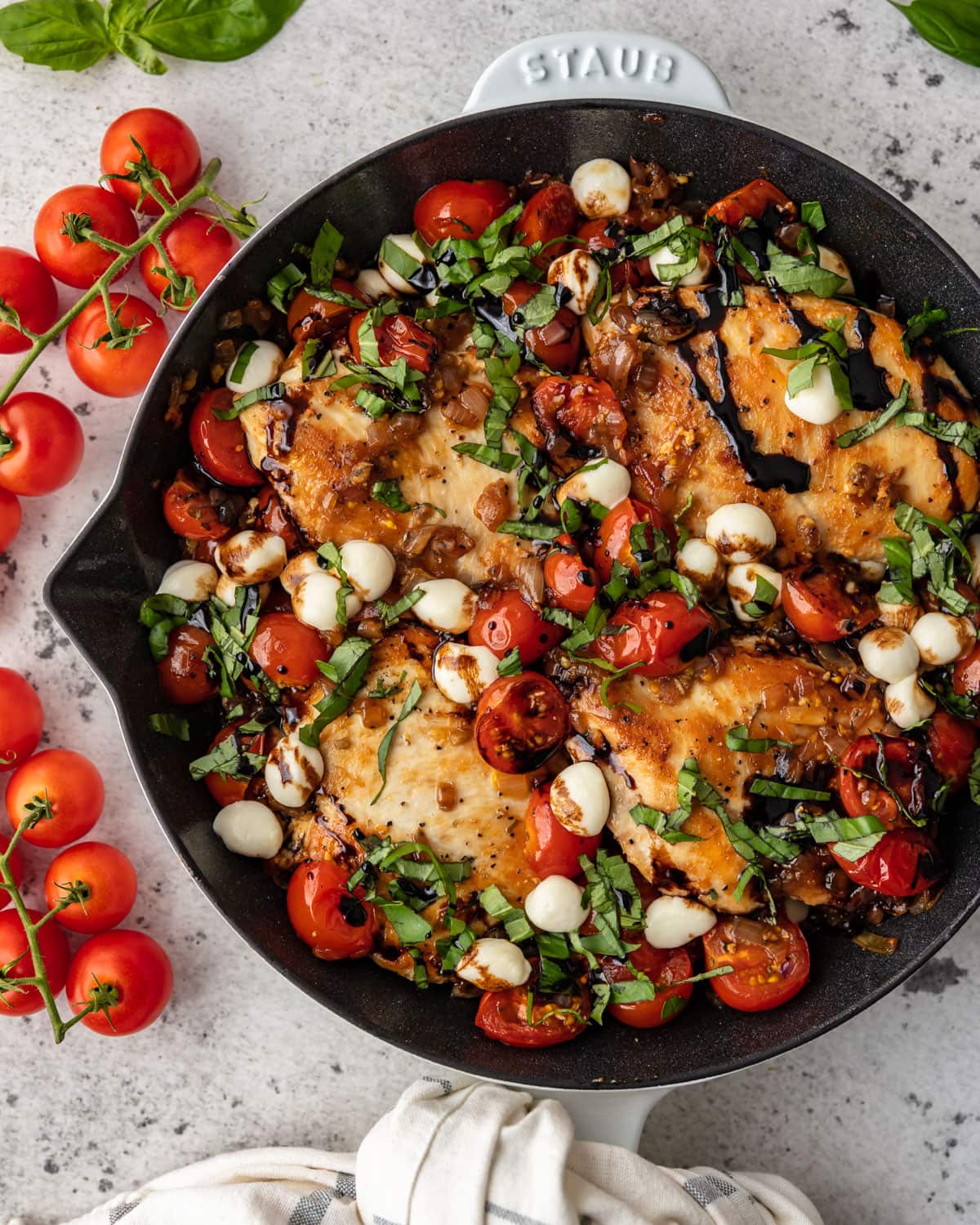 Caprese Chicken Skillet Recipe from the Well Plated Cookbook