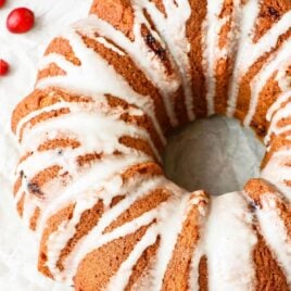 Cranberry Sour Cream Coffee Cake. A gorgeous, EASY recipe to make for Christmas breakfast or a holiday brunch.