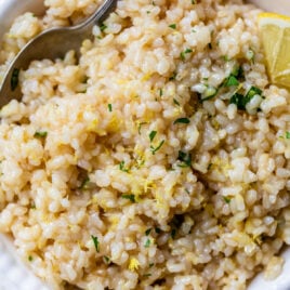 Easy and simple Lemon Rice with Herbs in a bowl is one of the best healthy rice recipes