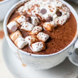 Crockpot hot chocolate with chocolate chips