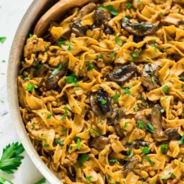 ONE POT Healthy Chicken Stroganoff. Quick, easy, and delicious! Recipe at wellplated.com | @wellplated