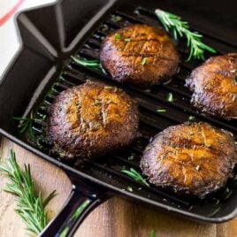 How to make the best Grilled Portobello Mushrooms. Easy, low-carb, vegan recipe that’s great for a portobello steak, grilled portobello mushroom burger, and Meatless Monday dinners. The simple portobello mushroom marinade gives them incredible flavor!