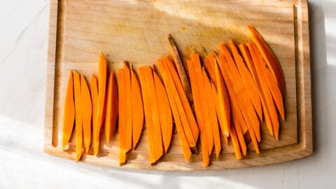 sweet potato sticks sliced for air fryer