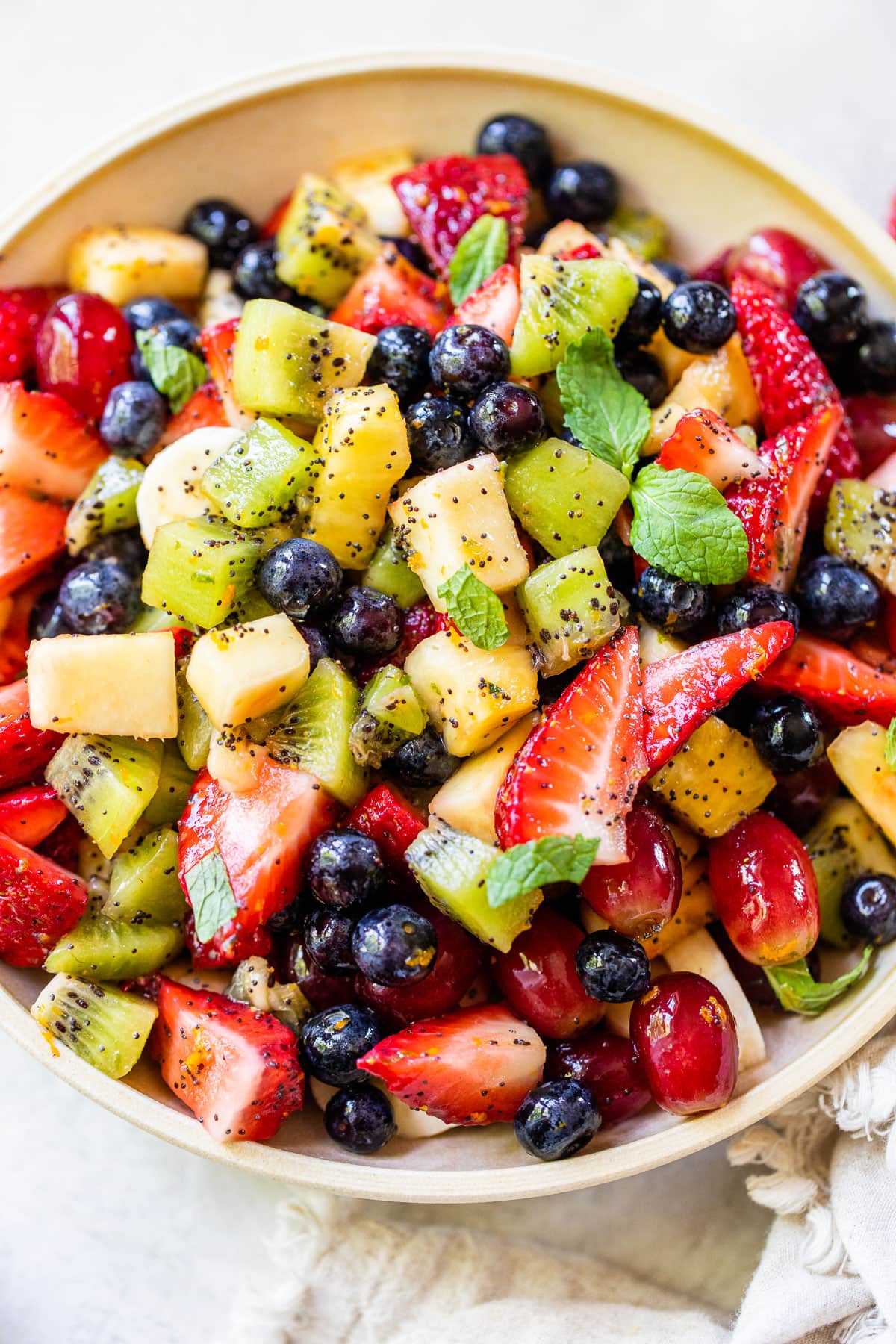 easy fruit salad recipe in a bowl