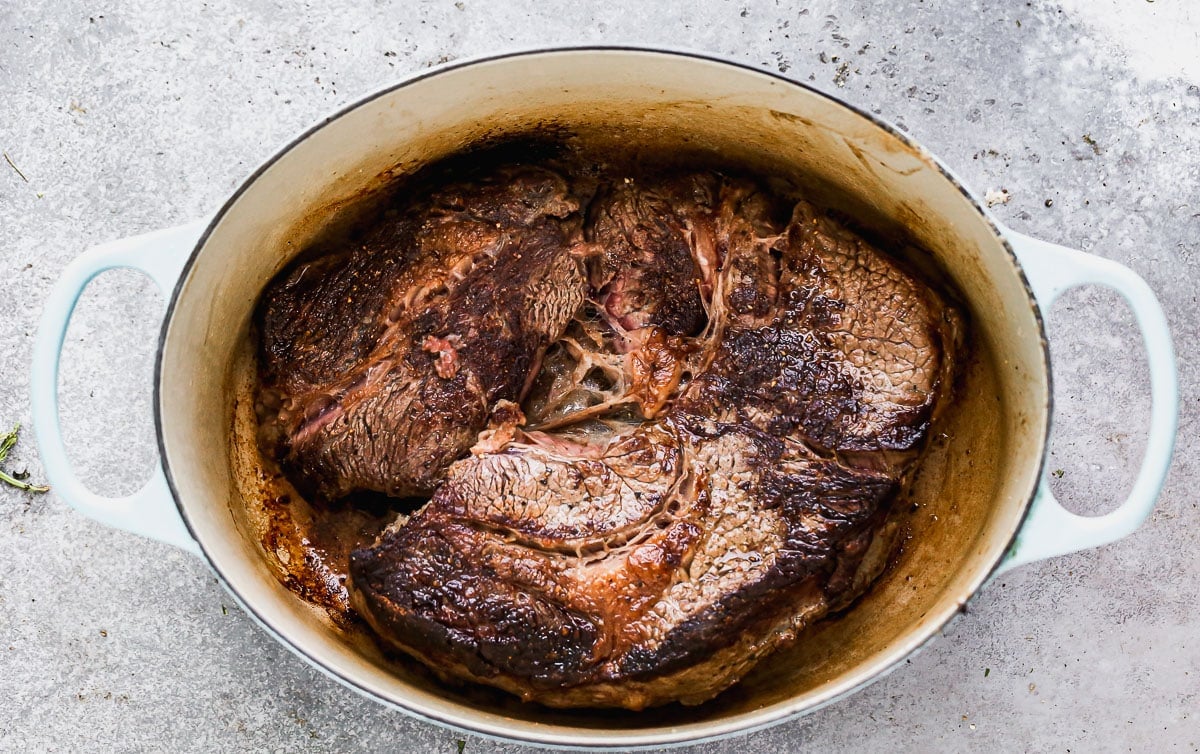 Beef in a Dutch oven