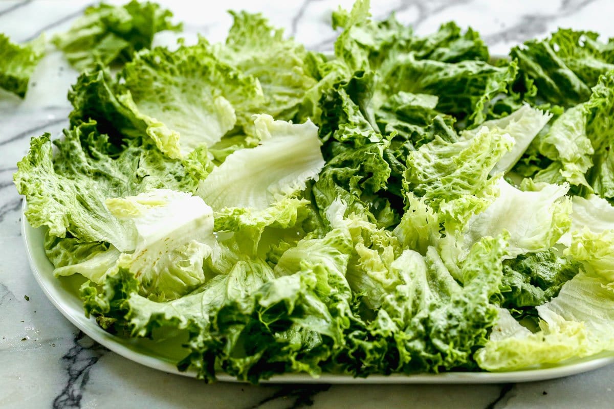 Lettuce on a platter