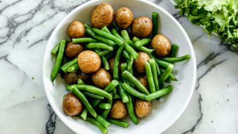 Potatoes and green beans in a bowl