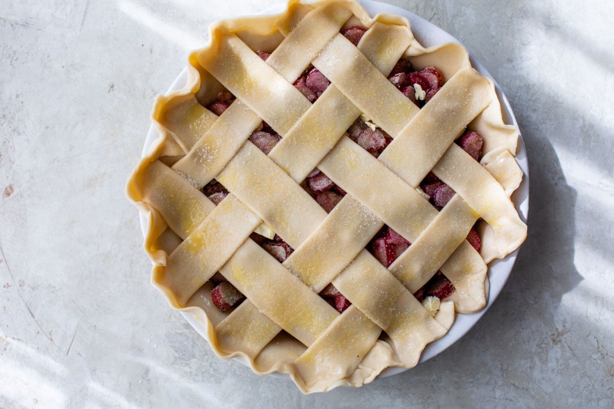 lattice top for rhubarb pie recipe