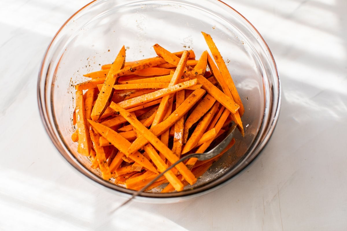 sweet potato fries in a bowl