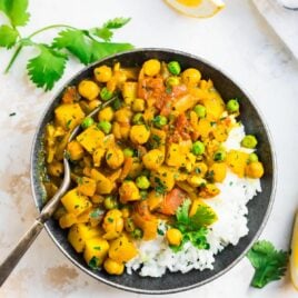 Easy potato curry with rice
