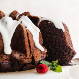 Chocolate-Beet-Cake-Recipe on a cake stand