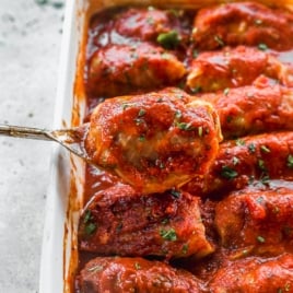 easy stuffed cabbage rolls in baking dish