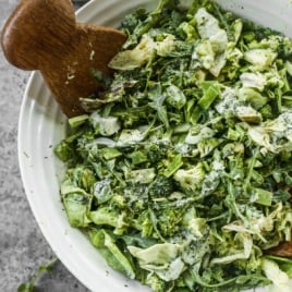 a large bowl of green goddess salad viral tiktok