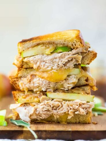 Turkey Cheddar Apple Grilled Cheese Sandwich. The best flavors of fall! Melty cheddar, sweet apple butter, granny smith apples, and healthy turkey make an amazing sweet and savory flavor combination that tastes like fall! Healthy comfort food that’s perfect for fast lunches and easy family meals. Recipe at wellplated.com